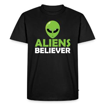 Aliens Believer Universe Alien Aliens - Men's Premium Organic T-Shirt - black - Front - Nico (187cm)