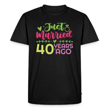 Just Married 40 Years Ago mariage rubis mariage - T-shirt Premium bio Homme - noir - Devant - Nico (187cm)