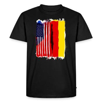 USA Germany flag American German Roots Allemand - T-shirt Premium bio Homme - noir - Devant - Nico (187cm)