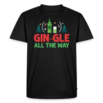 Gin-gle All The Way Noël Xmas 2021 Renne - T-shirt Premium bio Homme - noir - Devant - Nico (187cm)