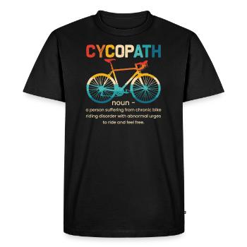 Cyclisme Noun Cycopath, VTT - T-shirt Premium bio Homme - noir - Devant - Nico (187cm)