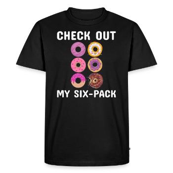 Découvrez My Six Pack Donuts Funny Fitness Humor - T-shirt Premium bio Homme - noir - Devant - Nico (187cm)