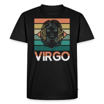 Signe du zodiaque Vierge Astorolgie Horoscope Signe - T-shirt Premium bio Homme - noir - Devant - Nico (187cm)
