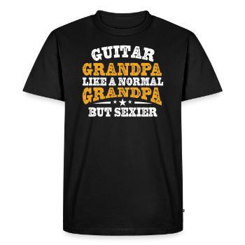 Guitar Grandpa Like a Normal Grandpa but Sexier - Men's Premium Organic T-Shirt - black - Front - Nico (187cm)