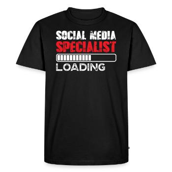 Social Media Specialist Loading Recruiter SEO - Men's Premium Organic T-Shirt - black - Front - Nico (187cm)