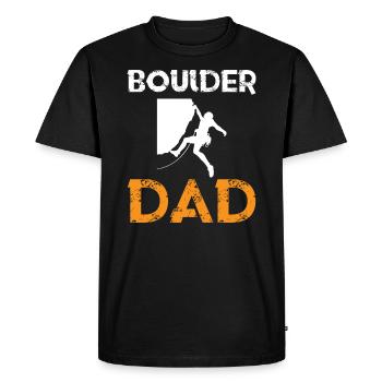 Boulder Dad Boulderer Escalade Mur Rock Face - T-shirt Premium bio Homme - noir - Devant - Nico (187cm)