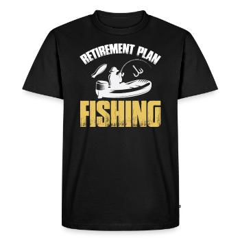 Plan de retraite Pêche Maquereau Sport Pêcheur - T-shirt Premium bio Homme - noir - Devant - Nico (187cm)