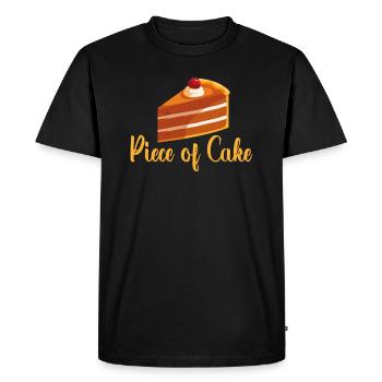 Morceau de gâteau Tiramisu Brownies Biscuit - T-shirt Premium bio Homme - noir - Devant - Nico (187cm)