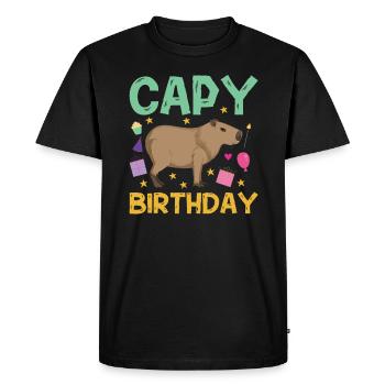 Capy Birthday Capy Birthday Plush Toy Kids - Men's Premium Organic T-Shirt - black - Front - Nico (187cm)