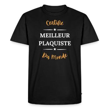 Certifié meilleur plaquiste du monde - T-shirt Premium bio Homme - noir - Devant - Nico (187cm)