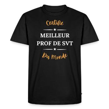 Certifié meilleur prof de svt du monde - T-shirt Premium bio Homme - noir - Devant - Nico (187cm)