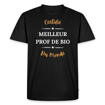 Certifié meilleur prof de bio du monde - T-shirt Premium bio Homme - noir - Devant - Nico (187cm)