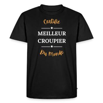 Certifié meilleur croupier du monde - T-shirt Premium bio Homme - noir - Devant - Nico (187cm)