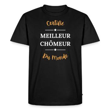 Certifié meilleur chômeur du monde - T-shirt Premium bio Homme - noir - Devant - Nico (187cm)