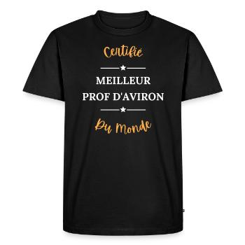 Certifié meilleur prof d'aviron du monde - T-shirt Premium bio Homme - noir - Devant - Nico (187cm)