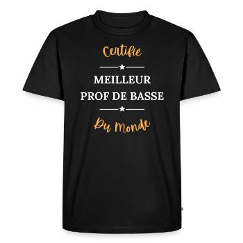 Certifié meilleur prof de basse du monde - T-shirt Premium bio Homme - noir - Devant - Nico (187cm)