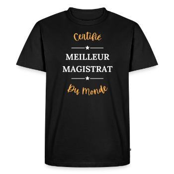 Certifié meilleur magistrat du monde - T-shirt Premium bio Homme - noir - Devant - Nico (187cm)