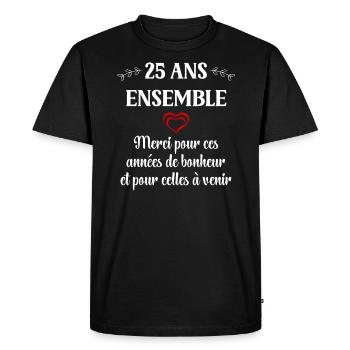 25 ans ensemble - T-shirt Premium bio Homme - noir - Devant - Nico (187cm)