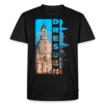 Dresden Germany City Skyline Home Love - Men's Premium Organic T-Shirt - black - Front - Nico (187cm)