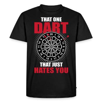 Funny darts gift idea for darts players darts - Men's Premium Organic T-Shirt - black - Front - Nico (187cm)