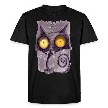 Serial Cat 21 - T-shirt Premium bio Homme - noir - Devant - Nico (187cm)