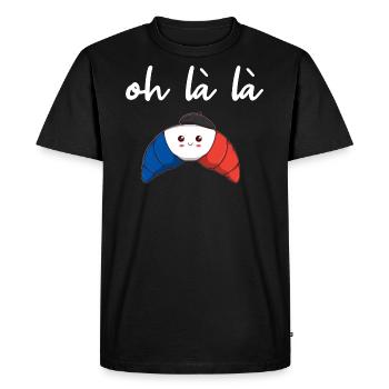 France Croissant oh là là idée cadeau doux - T-shirt Premium bio Homme - noir - Devant - Nico (187cm)