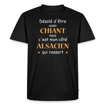 Chiant ALSACIEN - T-shirt Premium bio Homme - noir - Devant - Nico (187cm)