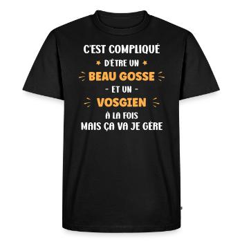 Beau gosse Vosgien - T-shirt Premium bio Homme - noir - Devant - Nico (187cm)