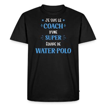 Coach super equipe de water polo - T-shirt Premium bio Homme - noir - Devant - Nico (187cm)