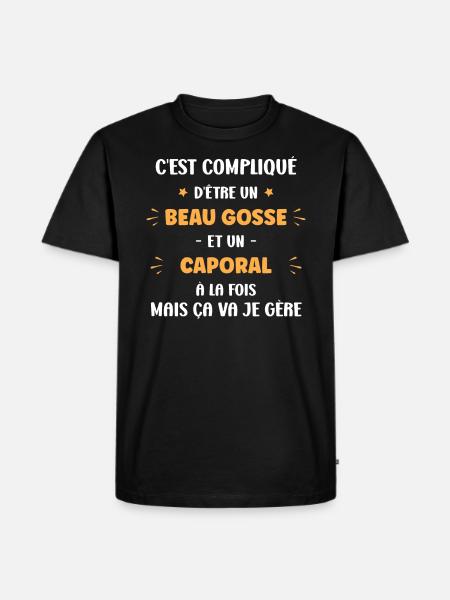 Beau gosse caporal - T-shirt Premium bio Homme - noir