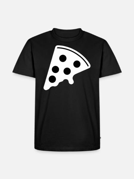 Pizza Geschenkidee Pizzastück - Männer Premium Bio T-Shirt - Schwarz