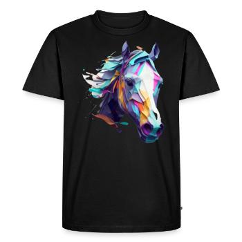 Beautiful horsehead mosaic design - Men's Premium Organic T-Shirt - black - Front - Nico (187cm)