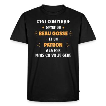 patron - T-shirt Premium bio Homme - noir - Devant - Nico (187cm)