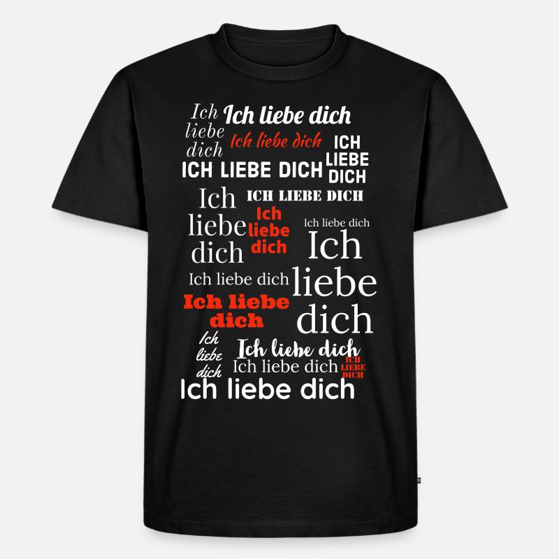 Ich liebe dich - Männer Premium Bio T-Shirt - Schwarz