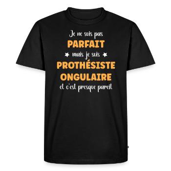 prothésiste ongulaire - T-shirt Premium bio Homme - noir - Devant - Nico (187cm)