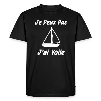Je peux pas j'ai voile - T-shirt Premium bio Homme - noir - Devant - Nico (187cm)