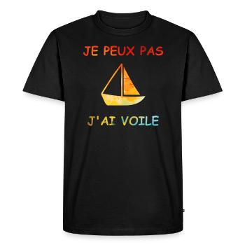 Je peux pas j'ai voile - T-shirt Premium bio Homme - noir - Devant - Nico (187cm)