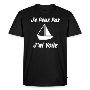 Je peux pas j'ai voile - T-shirt Premium bio Homme - noir - Devant - Nico (187cm)