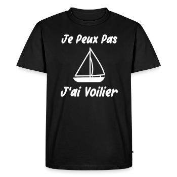 VOILIER - T-shirt Premium bio Homme - noir - Devant - Nico (187cm)