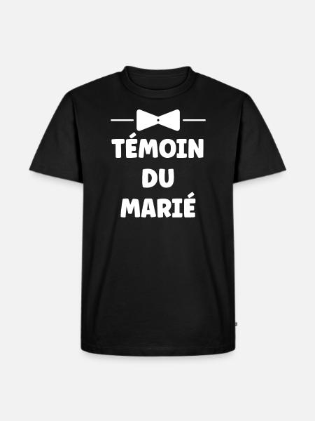 témoin du marié - T-shirt Premium bio Homme - noir