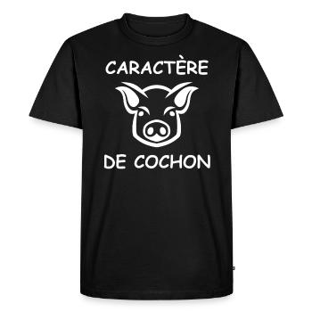 caractère de cochon - T-shirt Premium bio Homme - noir - Devant - Nico (187cm)