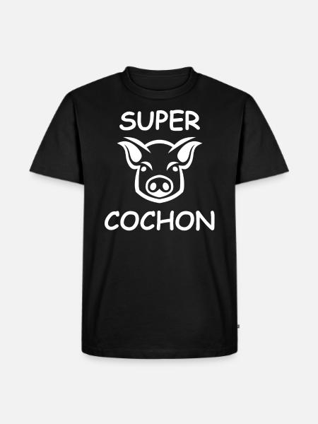 Super cochon - T-shirt Premium bio Homme - noir