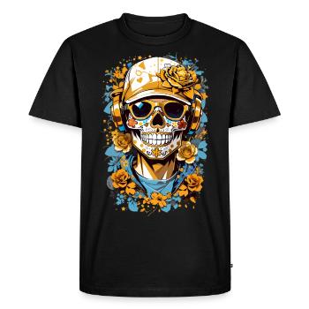Crâne de sucre - T-shirt Premium bio Homme - noir - Devant - Nico (187cm)