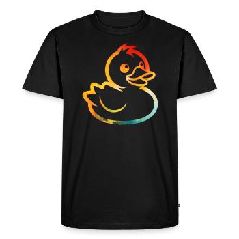 canard coloré - T-shirt Premium bio Homme - noir - Devant - Nico (187cm)