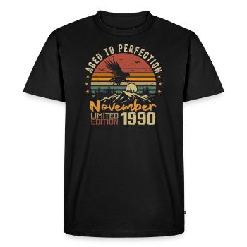 The legends were born in November 1990 - 1990 - Men's Premium Organic T-Shirt - black - Front - Nico (187cm)