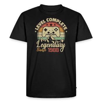 Cadeau D'anniversaire 1988 Niveau Complete - 1988 - T-shirt Premium bio Homme - noir - Devant - Nico (187cm)