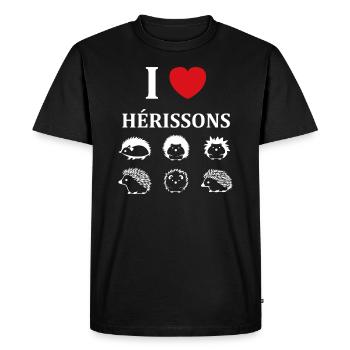 Hérisson - T-shirt Premium bio Homme - noir - Devant - Nico (187cm)