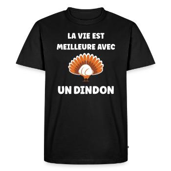 dindons - T-shirt Premium bio Homme - noir - Devant - Nico (187cm)