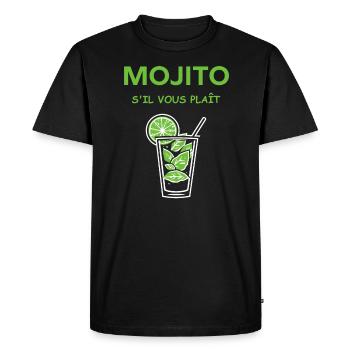 Mojito s'il vous plait - T-shirt Premium bio Homme - noir - Devant - Nico (187cm)