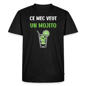 Mojito - T-shirt Premium bio Homme - noir - Devant - Nico (187cm)